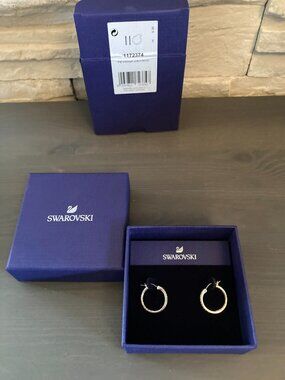 Swarovski Sommerset Earrings, White, Rhodium plated
